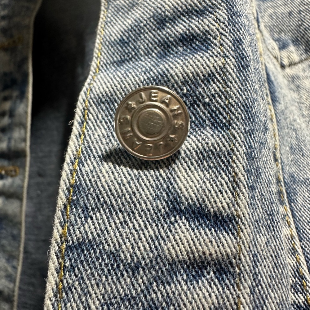 Women's XL Embroidered Pearl Denim Jean Jacket Coat - Picture 7 of 16